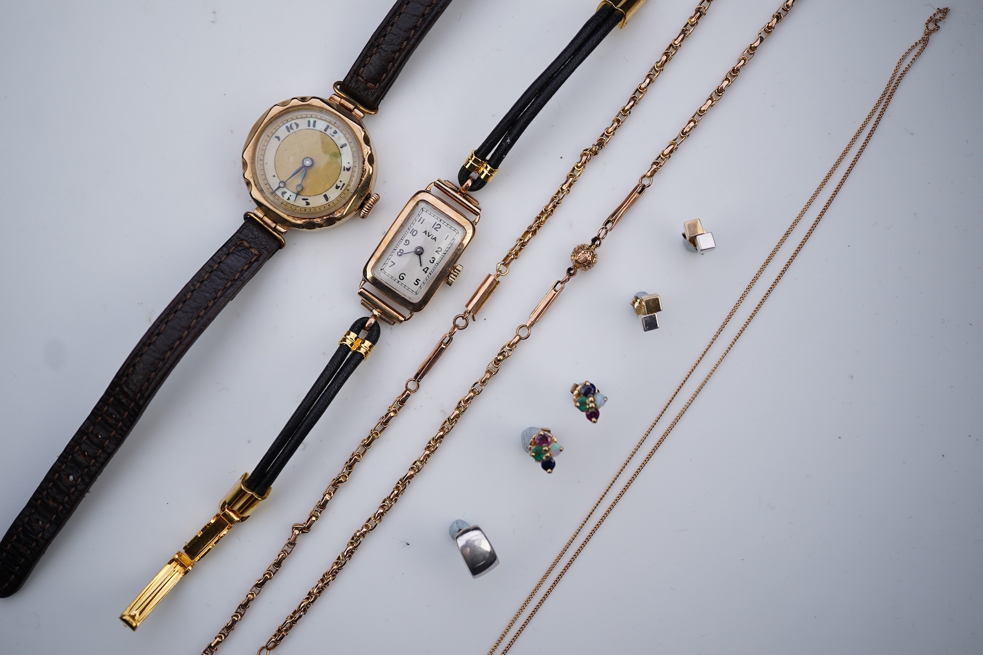 A collection of jewels and watches